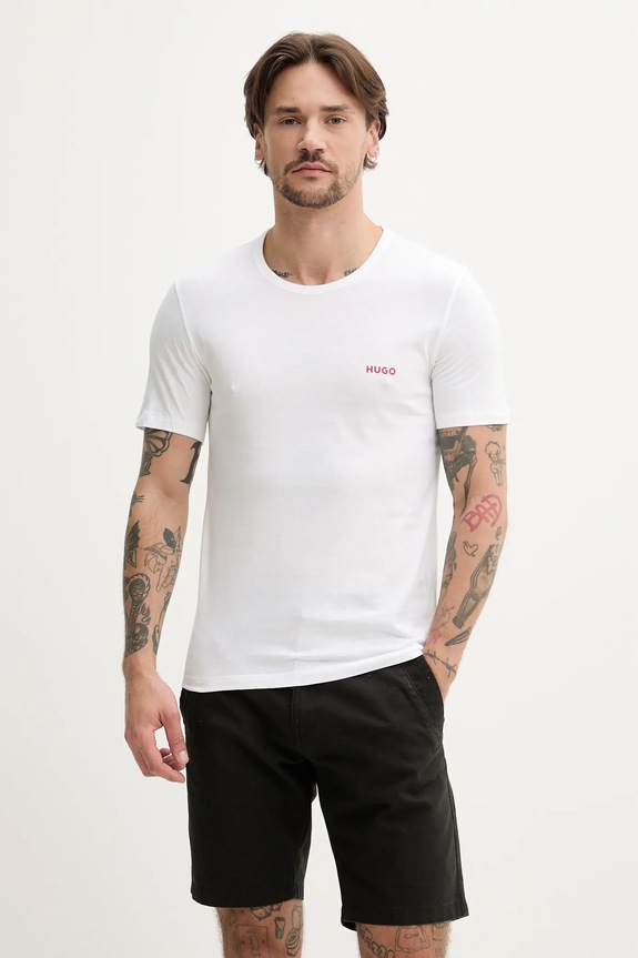 Одяг HUGO футболка чоловіча бавовняна T-SHIRT RN TRIPLET P 3 шт. 50532811 білий