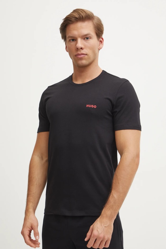 Ρούχα HUGO t-shirt ανδρικό βαμβακερό T-SHIRT RN TRIPLET P 3-pack 50532811 λευκό