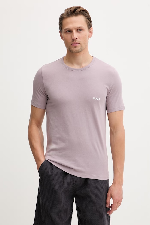HUGO tricou masculin din bumbac T-SHIRT RN TRIPLET P pachet de 3 roz 50532811