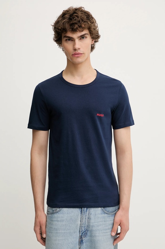 HUGO tricou bărbătesc din bumbac T-SHIRT RN TRIPLET P pachet de 3 bleumarin 50532811