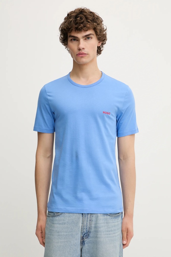 Îmbrăcăminte HUGO tricou bărbătesc din bumbac T-SHIRT RN TRIPLET P pachet de 3 50532811 bleumarin