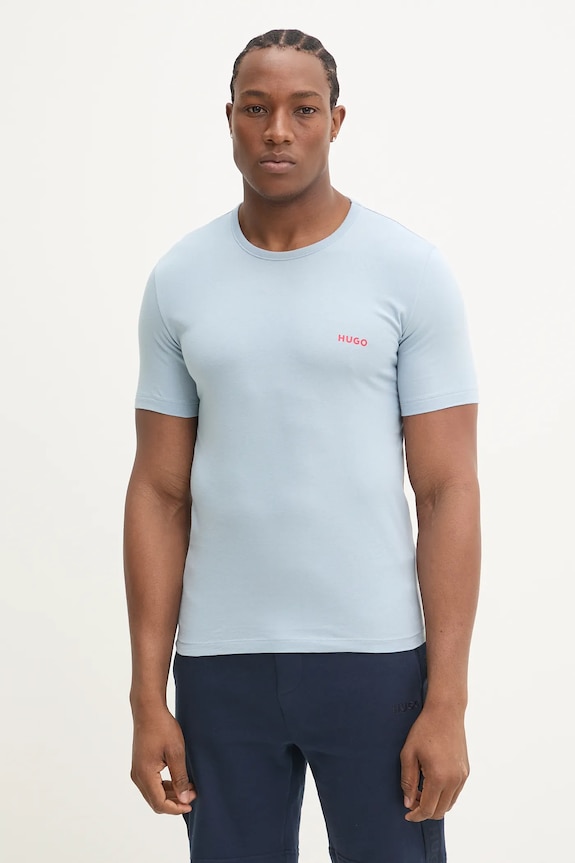 HUGO t-shirt da uomo in cotone T-SHIRT RN TRIPLET P pacco da 3 regolare blu navy 50532811