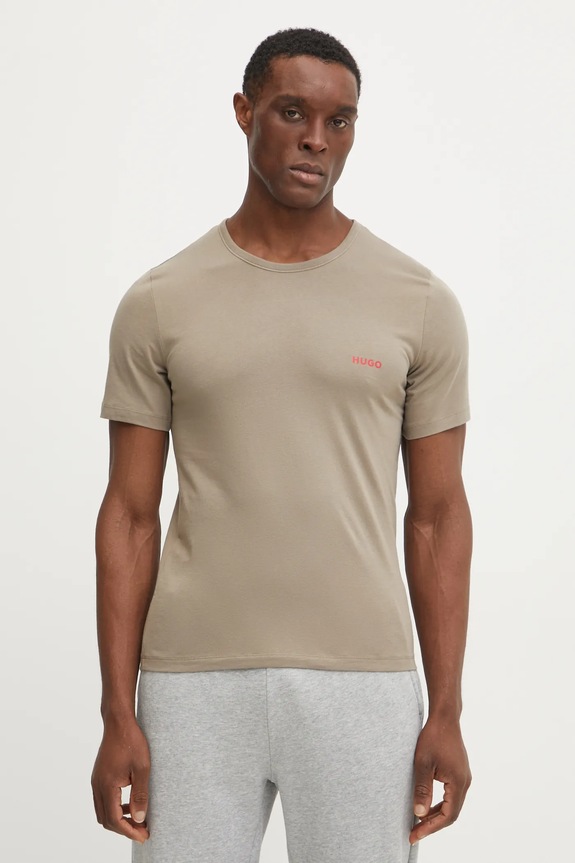 HUGO T-shirt męski bawełniany T-SHIRT RN TRIPLET P 3-pack 50532811 czarny SS26