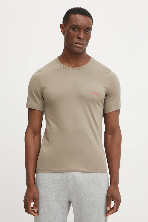 HUGO T-shirt męski bawełniany T-SHIRT RN TRIPLET P 3-pack 50532811 czarny SS26