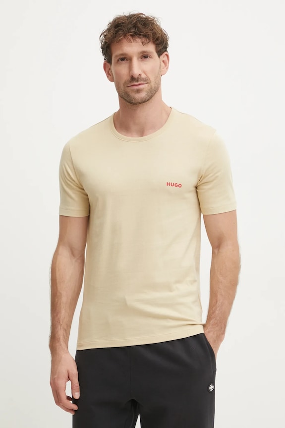 HUGO férfi pamut t-shirt T-SHIRT RN TRIPLET P 3-as csomag 50532811 fekete SS26
