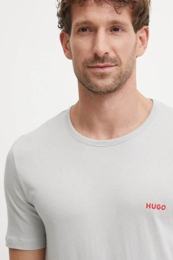 HUGO férfi pamut t-shirt T-SHIRT RN TRIPLET P 3-as csomag 50532811
