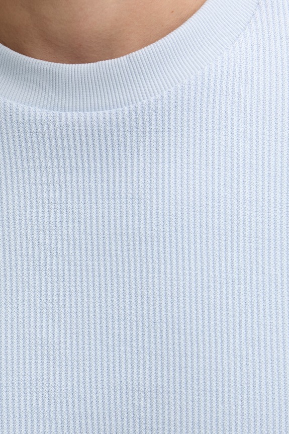 HUGO Blue úpletové tričko pánske s bavlnou Nuwaffle 50534434 modrá