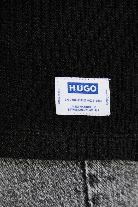 HUGO Blue úpletové tričko pánske s bavlnou Nuwaffle 50534434 čierna