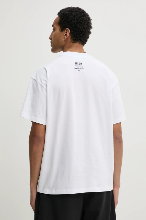 Îmbrăcăminte MSGM tricou din bumbac 3840MM140.257002 alb