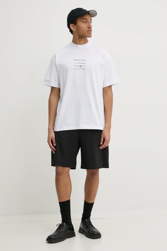Βαμβακερό μπλουζάκι MSGM 3840MM108.257002 λευκό SS25