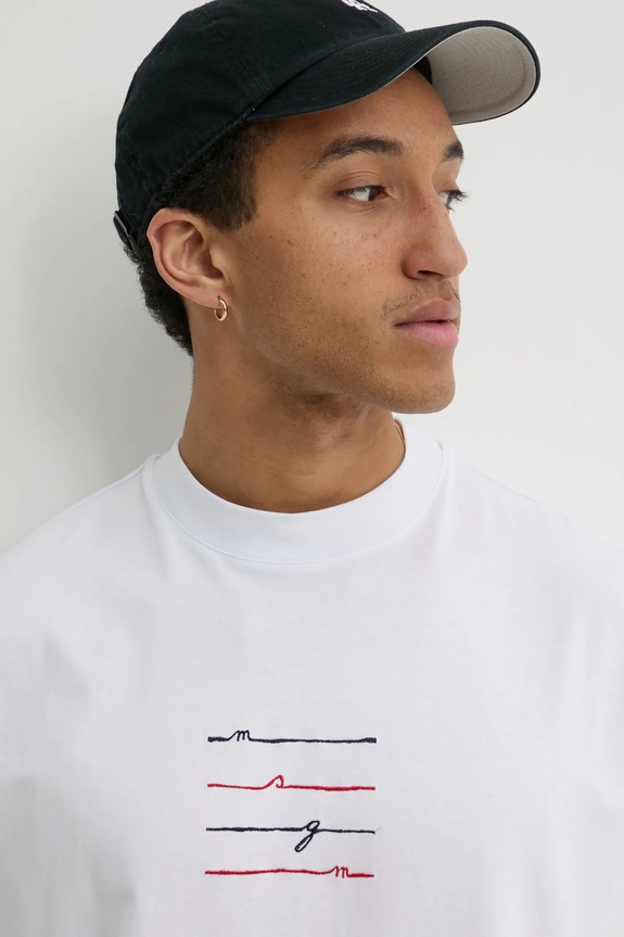 Βαμβακερό μπλουζάκι MSGM λευκό 3840MM108.257002