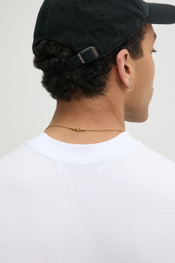 Βαμβακερό μπλουζάκι MSGM 3840MM108.257002 λευκό