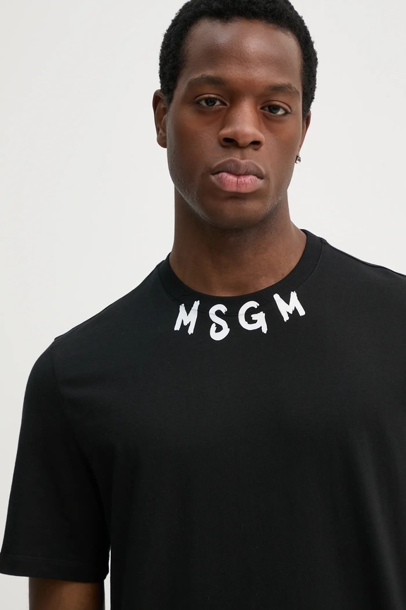 MSGM t-shirt bawełniany czarny 3840MM102.257002