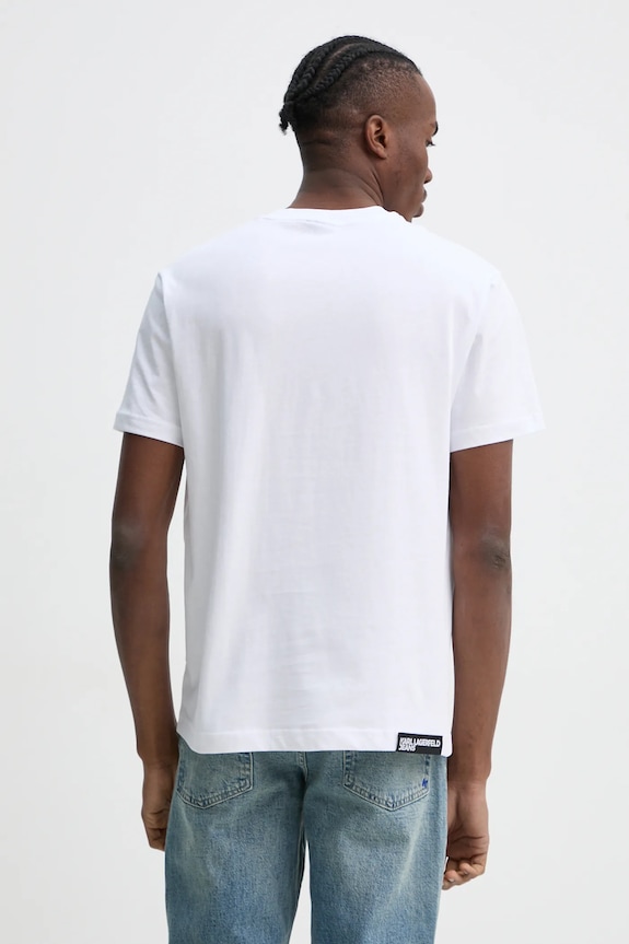 Odzież Karl Lagerfeld Jeans t-shirt męski bawełniany A1M17002 biały
