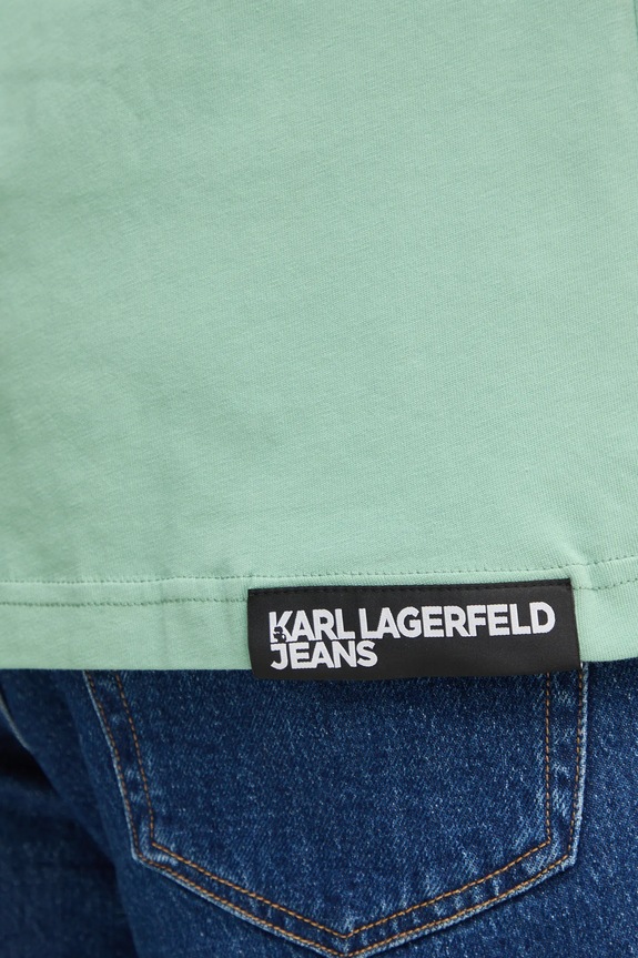 Karl Lagerfeld Jeans tričko pánske bavlnené A1M17002 zelená