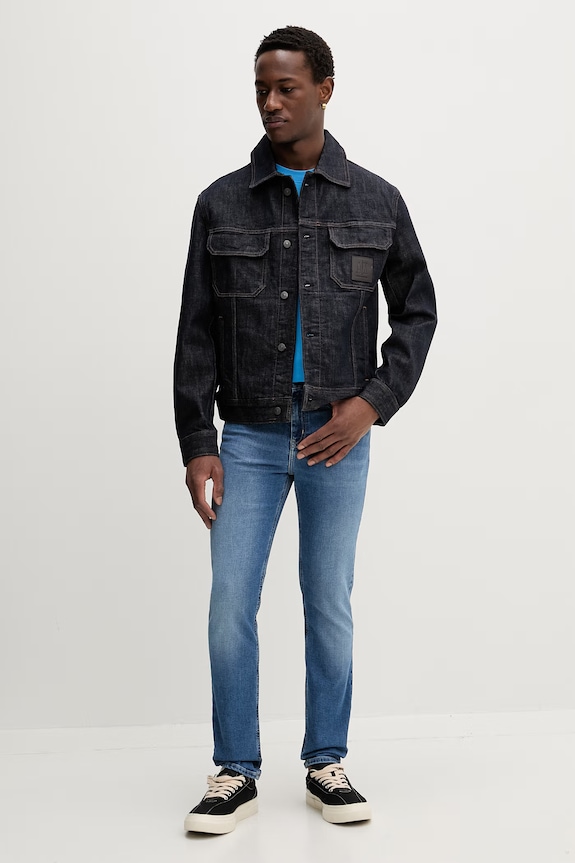 Karl Lagerfeld Jeans t-shirt da uomo in cotone A1M17002 blu AA00