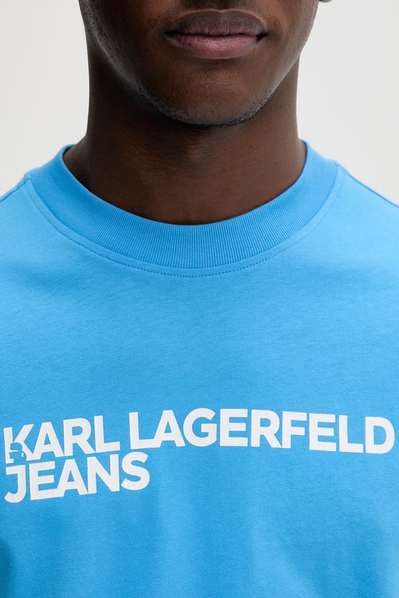 Karl Lagerfeld Jeans t-shirt da uomo in cotone A1M17002 blu