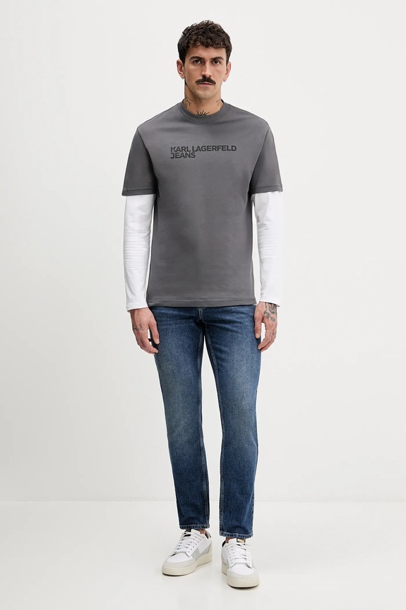 Karl Lagerfeld Jeans t-shirt męski bawełniany A1M17002 szary AA00