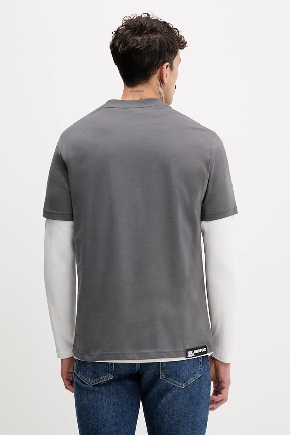 Odzież Karl Lagerfeld Jeans t-shirt męski bawełniany A1M17002 szary
