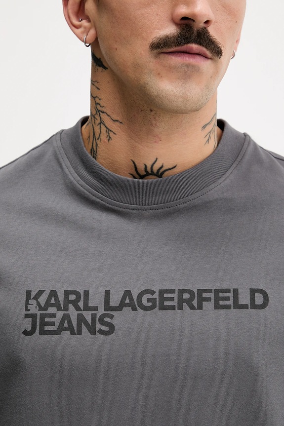 Karl Lagerfeld Jeans t-shirt męski bawełniany A1M17002 szary