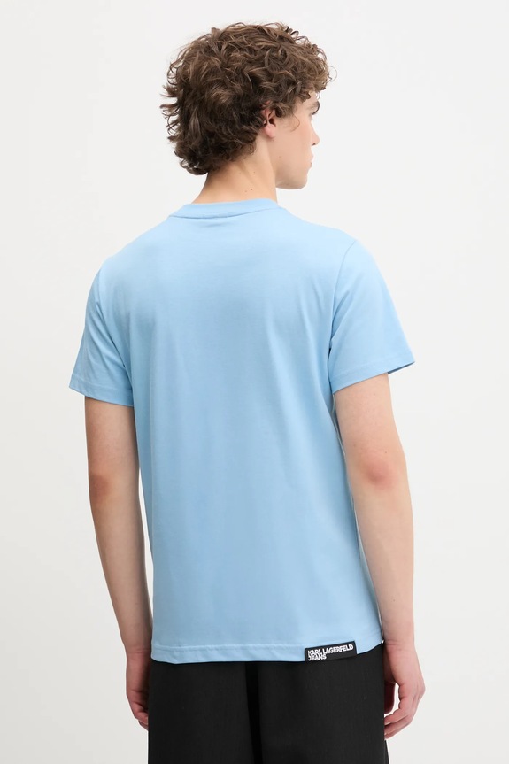 Ρούχα Karl Lagerfeld Jeans t-shirt ανδρικό βαμβακερό A1M17003 μπλε