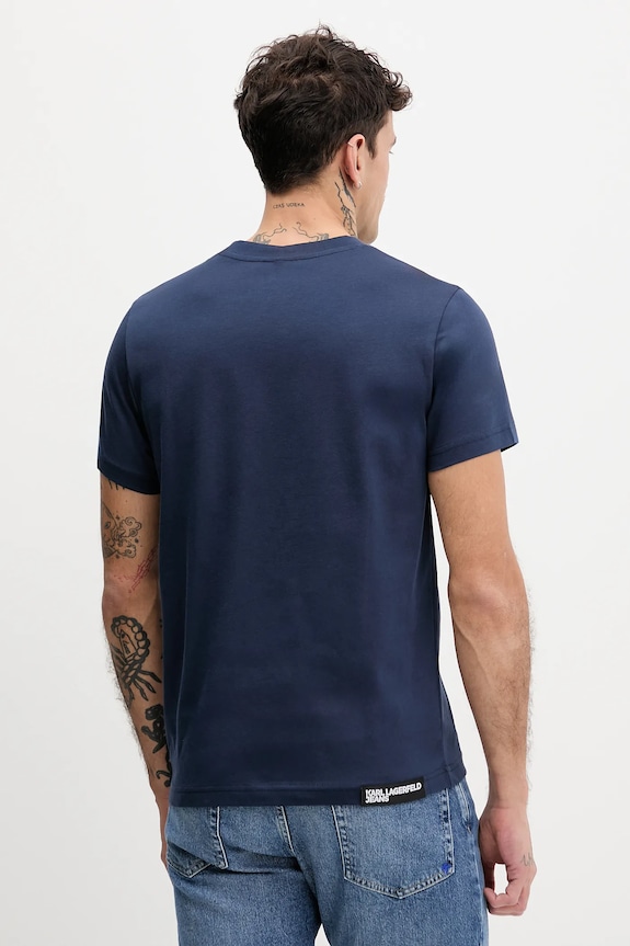 Odjeća Karl Lagerfeld Jeans majica za muškarce od pamuka A1M17003 mornarsko plava
