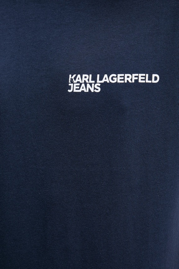Karl Lagerfeld Jeans majica za muškarce od pamuka A1M17003 mornarsko plava