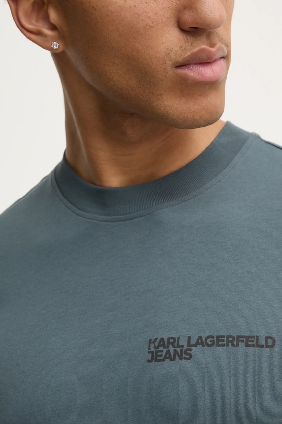 Karl Lagerfeld Jeans T-shirt férfi pamut A1M17003 szürke