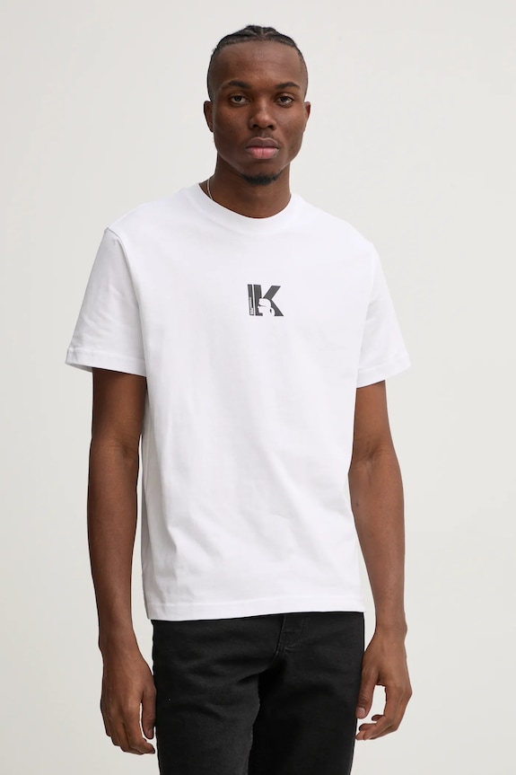 Karl Lagerfeld Jeans tričko pánske bavlnené relaxed biela A1M17044