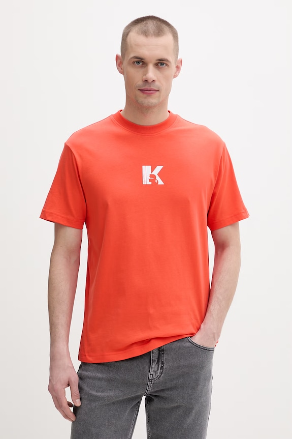 Karl Lagerfeld Jeans t-shirt Ανδρικό βαμβακερό πορτοκαλί A1M17044