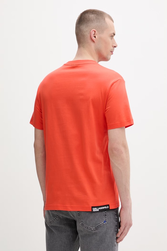 Ρούχα Karl Lagerfeld Jeans t-shirt Ανδρικό βαμβακερό A1M17044 πορτοκαλί