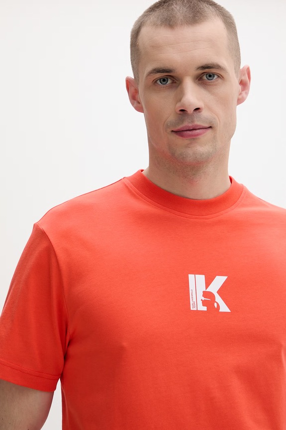 Karl Lagerfeld Jeans t-shirt Ανδρικό βαμβακερό πορτοκαλί A1M17044