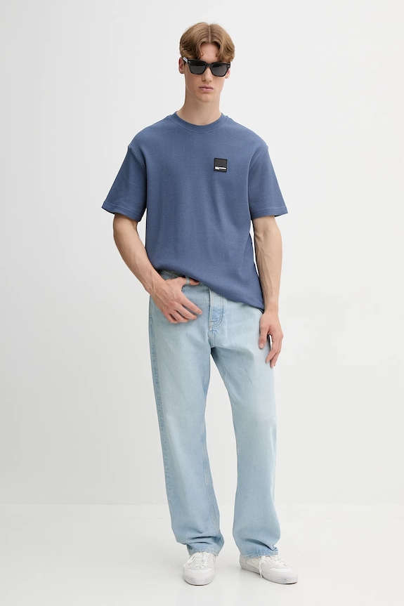Хлопковая футболка Karl Lagerfeld Jeans A1M17049 голубой SS26