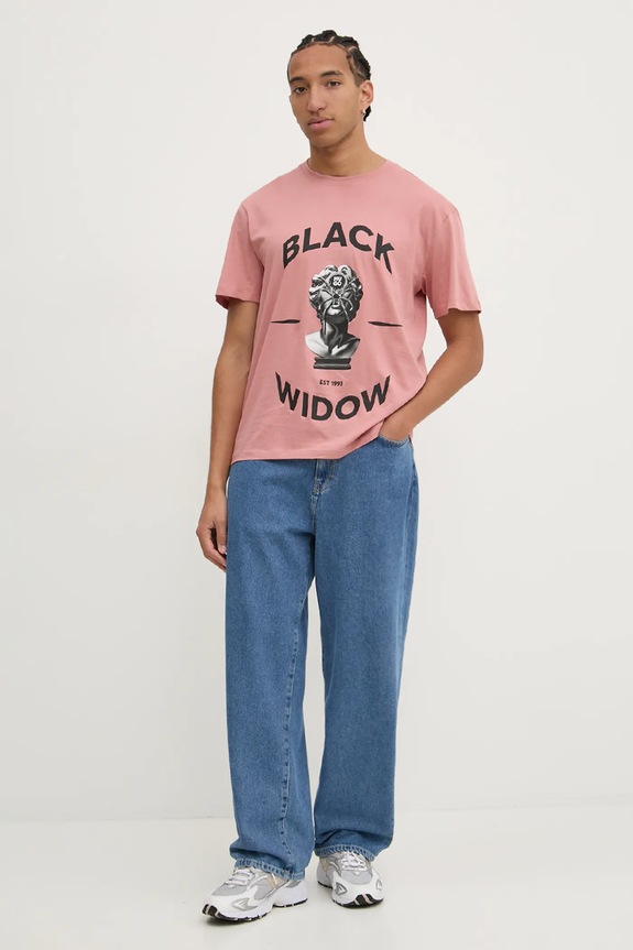 HUGO t-shirt bawełniany 50530684 różowy SS25