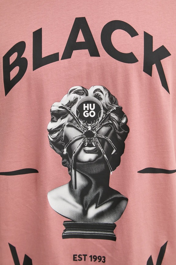 HUGO t-shirt bawełniany 50530684 różowy