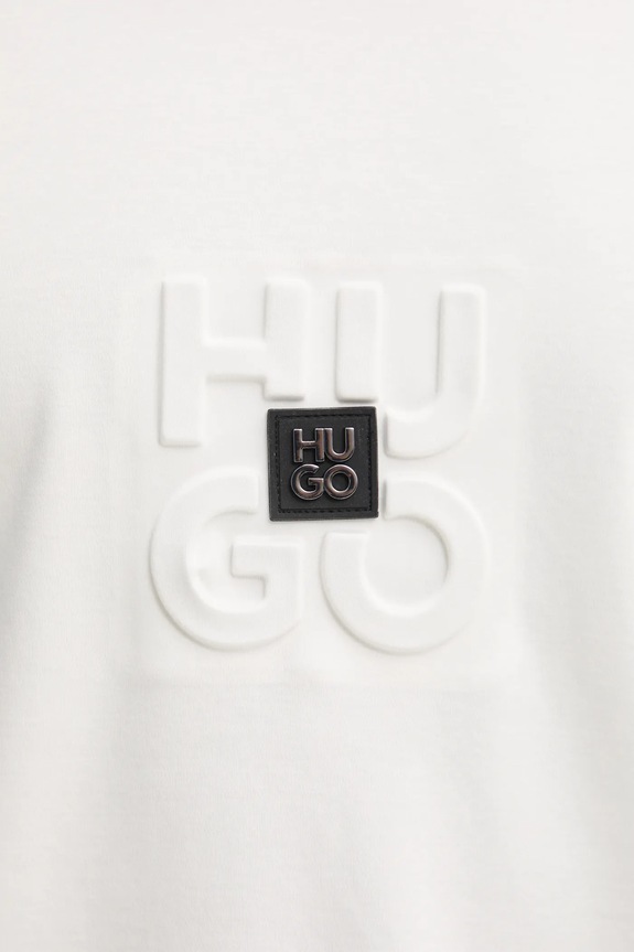 HUGO t-shirt bawełniany 50535499 beżowy
