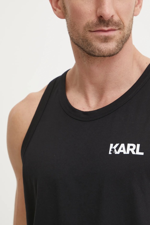 Bavlněné tričko Karl Lagerfeld A1M46069 černá