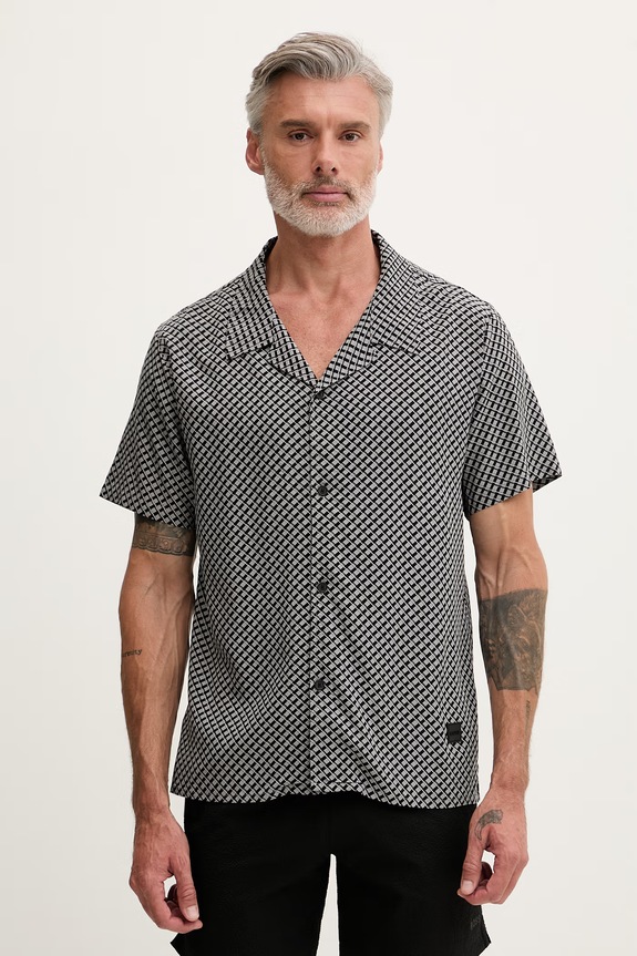 BOSS plážová košeľa pánska Beach Shirt sivá 50535793