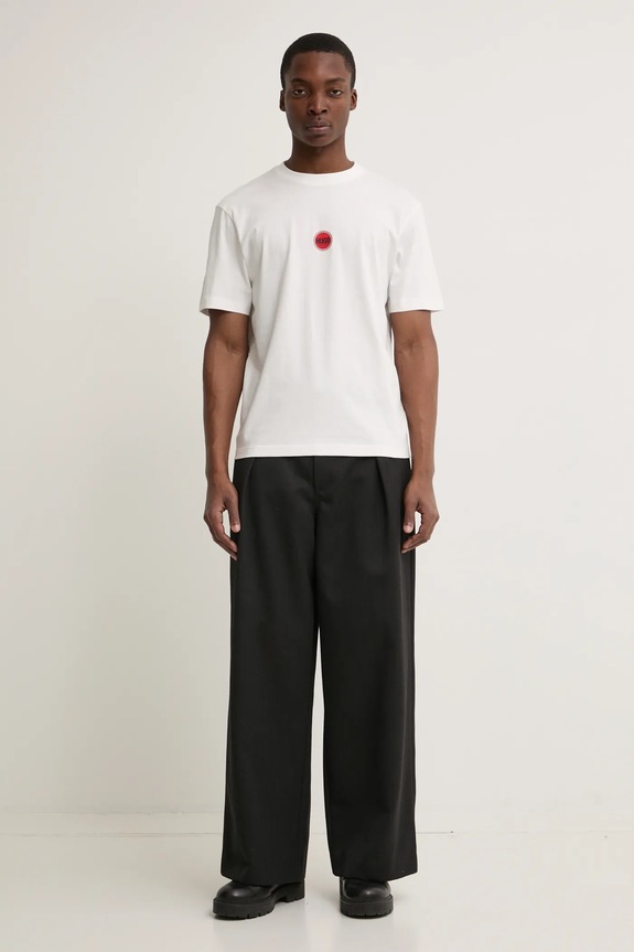 HUGO t-shirt bawełniany 50530647 biały SS25
