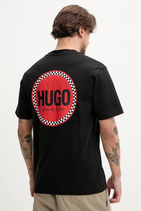 Odzież HUGO t-shirt bawełniany 50530647 czarny
