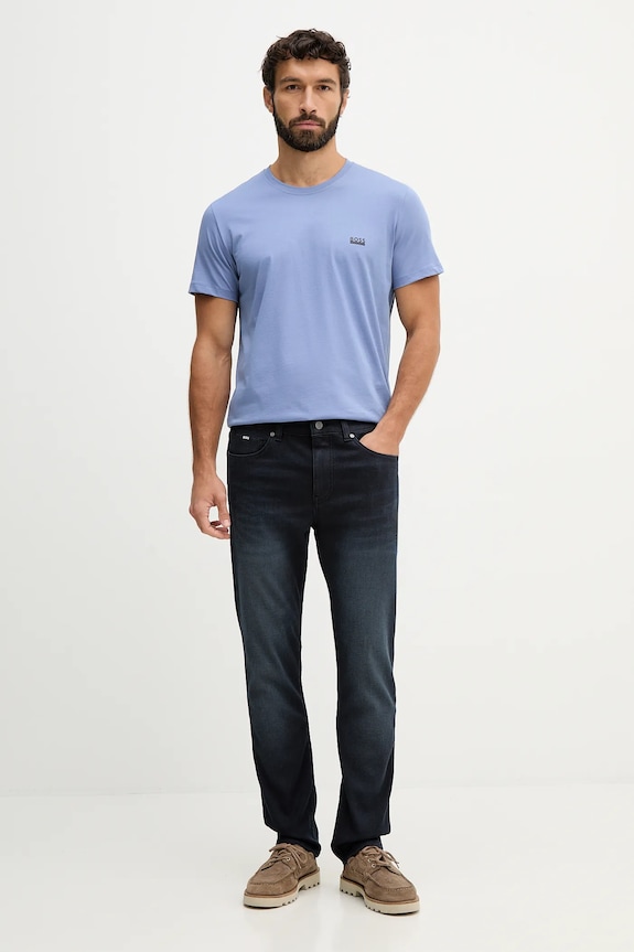 BOSS t-shirt Ανδρικό βαμβακερό T-ShirtRN 365 50531401 μπλε SS26