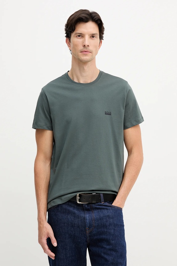 BOSS T-shirt męski bawełniany T-ShirtRN 365 bawełna zielony 50531401