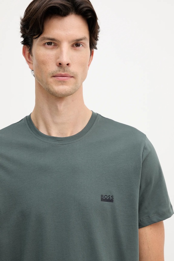 BOSS T-shirt męski bawełniany T-ShirtRN 365 zielony 50531401