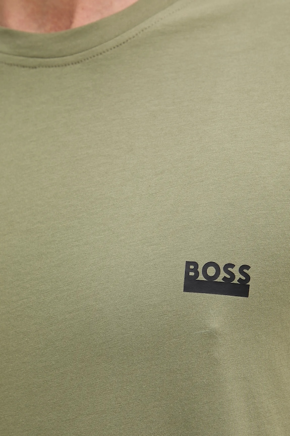 BOSS T-shirt męski bawełniany T-ShirtRN 365 zielony 50531401