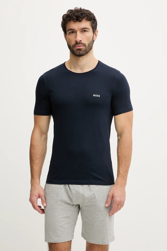 Oblečenie BOSS tričko pánske bavlnené TShirtRN 3P Classic 3-pak 50532468 tmavomodrá