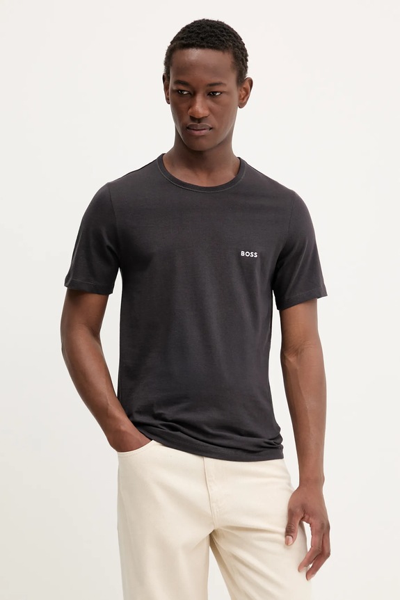 BOSS tričko pánske bavlnené RN 3P Classic 3-pak slim zelená 50532468