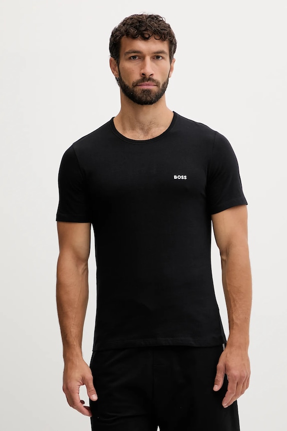BOSS t-shirt męski bawełniany TShirtRN 3P Classic 3-pack 50532468 bordowy SS26