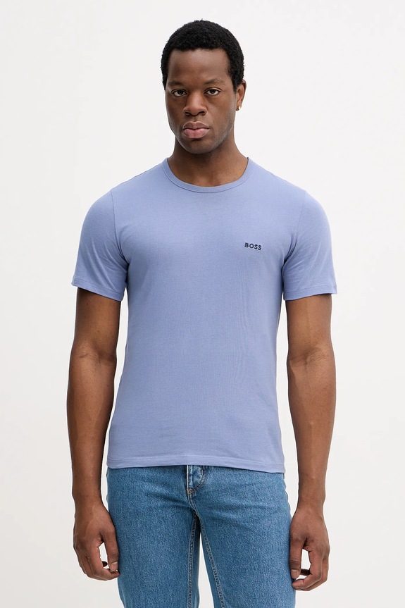 BOSS tričko pánske bavlnené TShirtRN 3P Classic 3-pak 50532468 sivá SS26