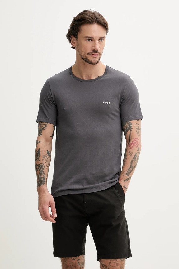 BOSS t-shirt bawełniany TShirtRN 3P Classic 3-pack 50532470 biały SS26