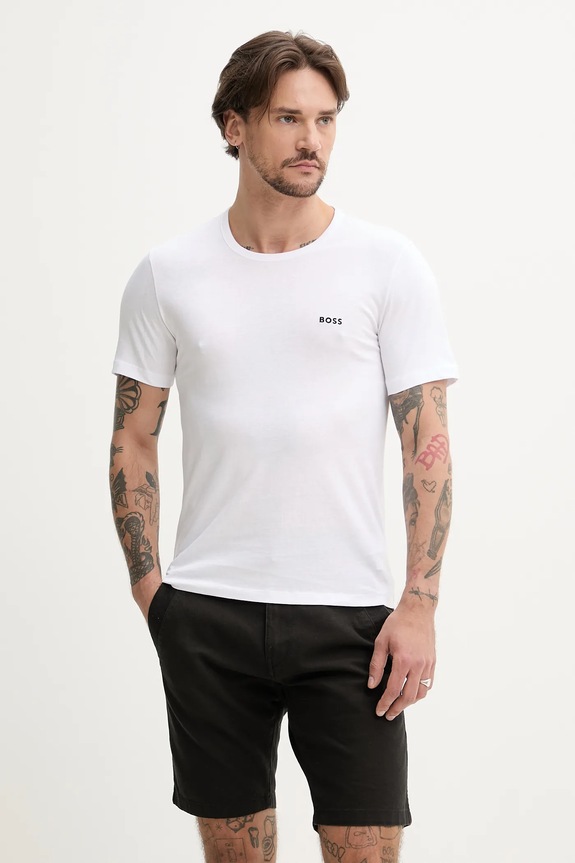 Odzież BOSS t-shirt bawełniany TShirtRN 3P Classic 3-pack 50532470 biały